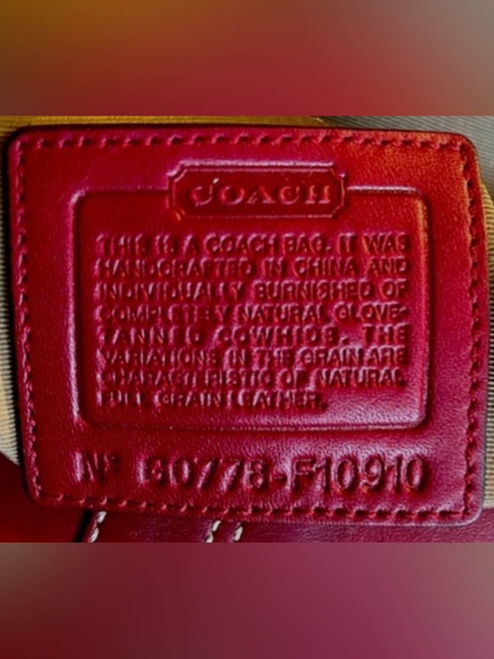 Coach F10910 Y2K Medium Soho Flap Shoulder Bag (Red) - EUC - Picture 11 of 11